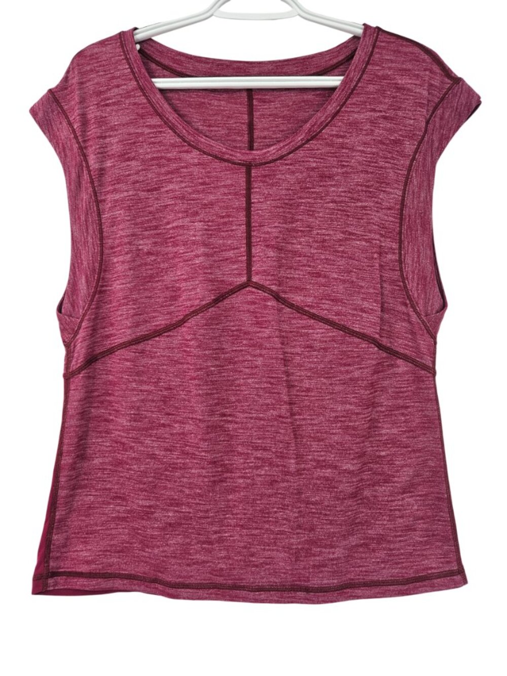 Lululemon Get Sweat Tee Heathered Berry Rumble Women's Size 8-10 Activewear Yoga